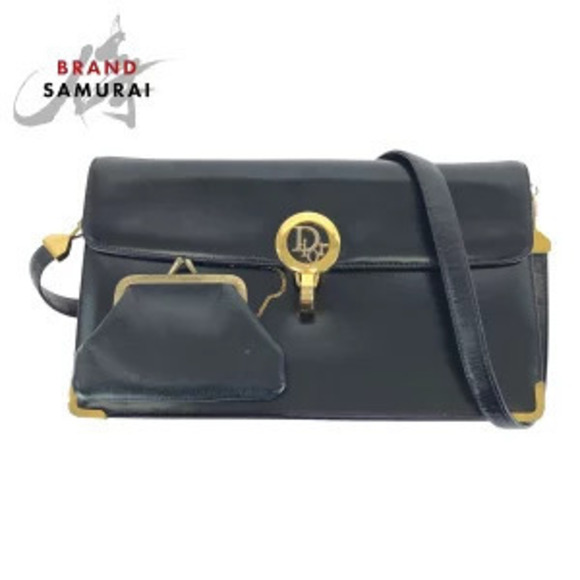 Dior Handbags - Christian Dior Black Leather Shoulder Bag Pouch